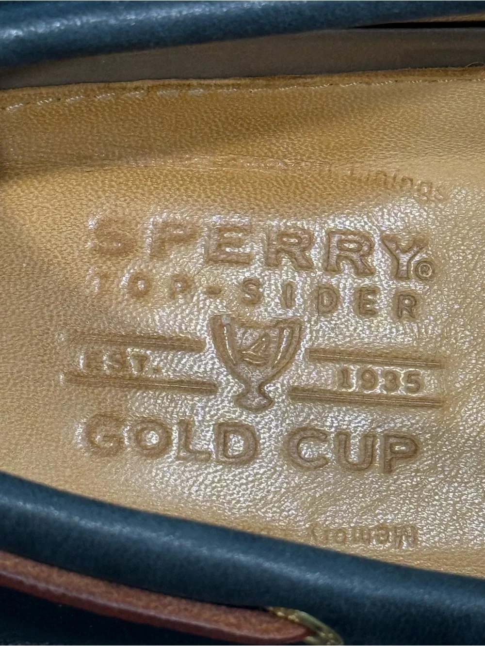 SALE! Sperry Gold Cup Leather Loafer in Navy